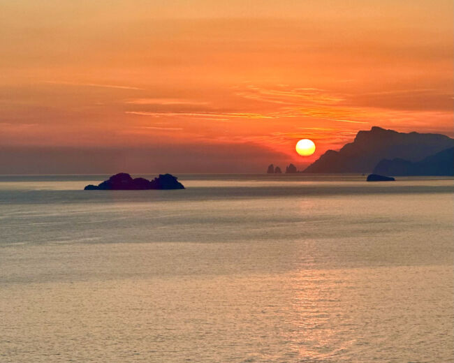 Sunset amalfi coast